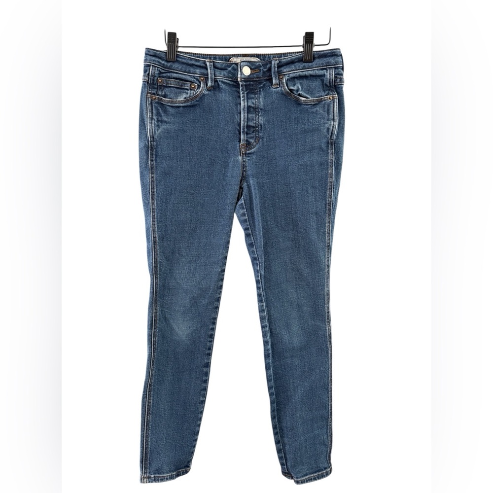 Free People High Rise Skinny Jeans Blue Medium Wash Button Fly Size 27 - Picture 1 of 6